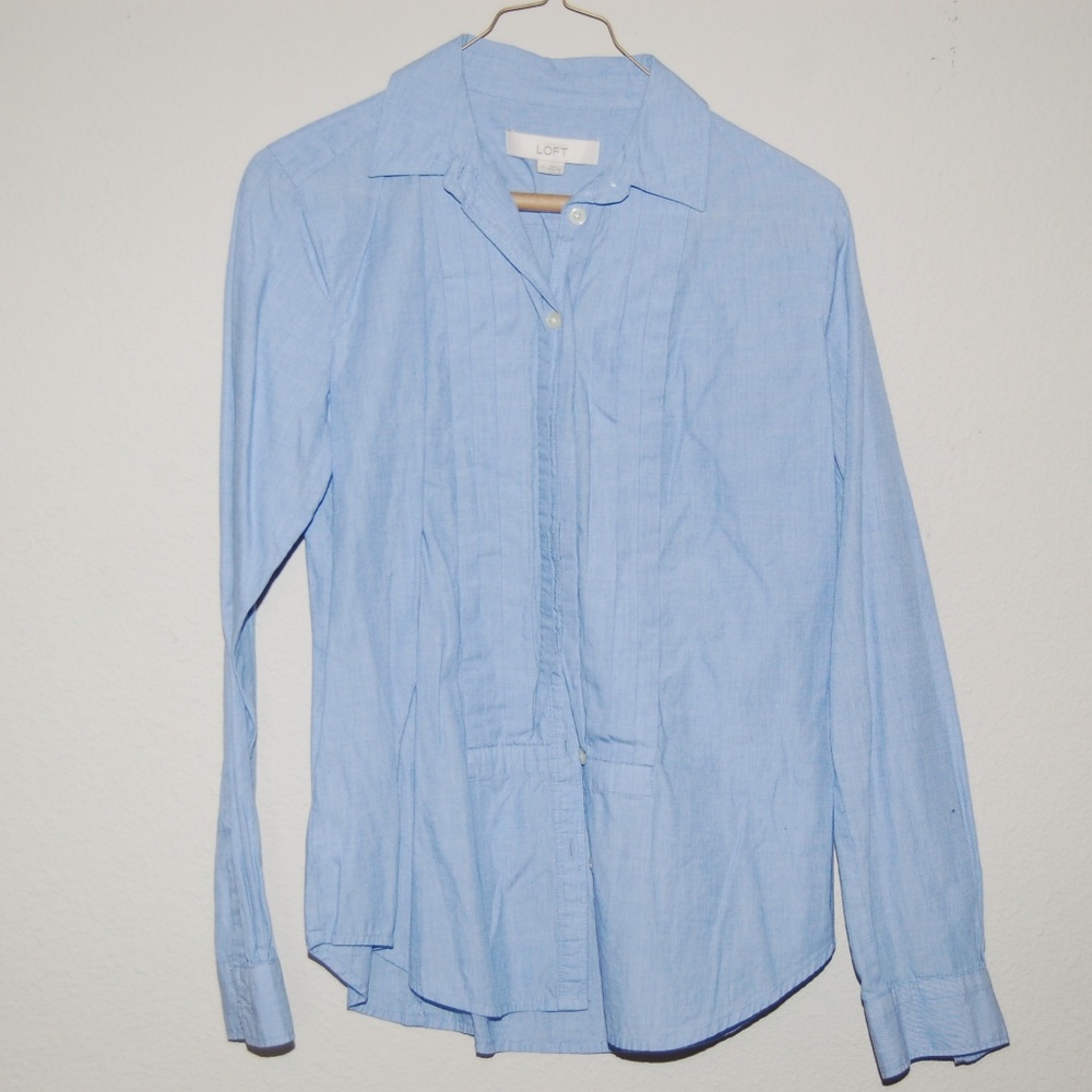 Bundle 3 for $15 LOFT blue Tuxedo Shirt